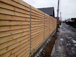 Деревянный забор елочка 150 метров фото в Снегирях